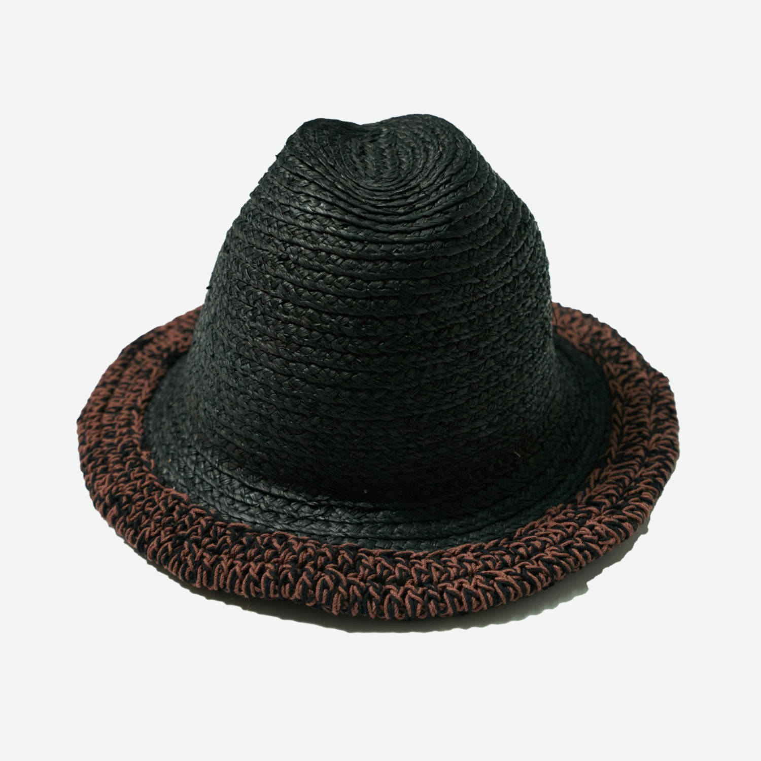 BLACK STRAW HAT BROWN