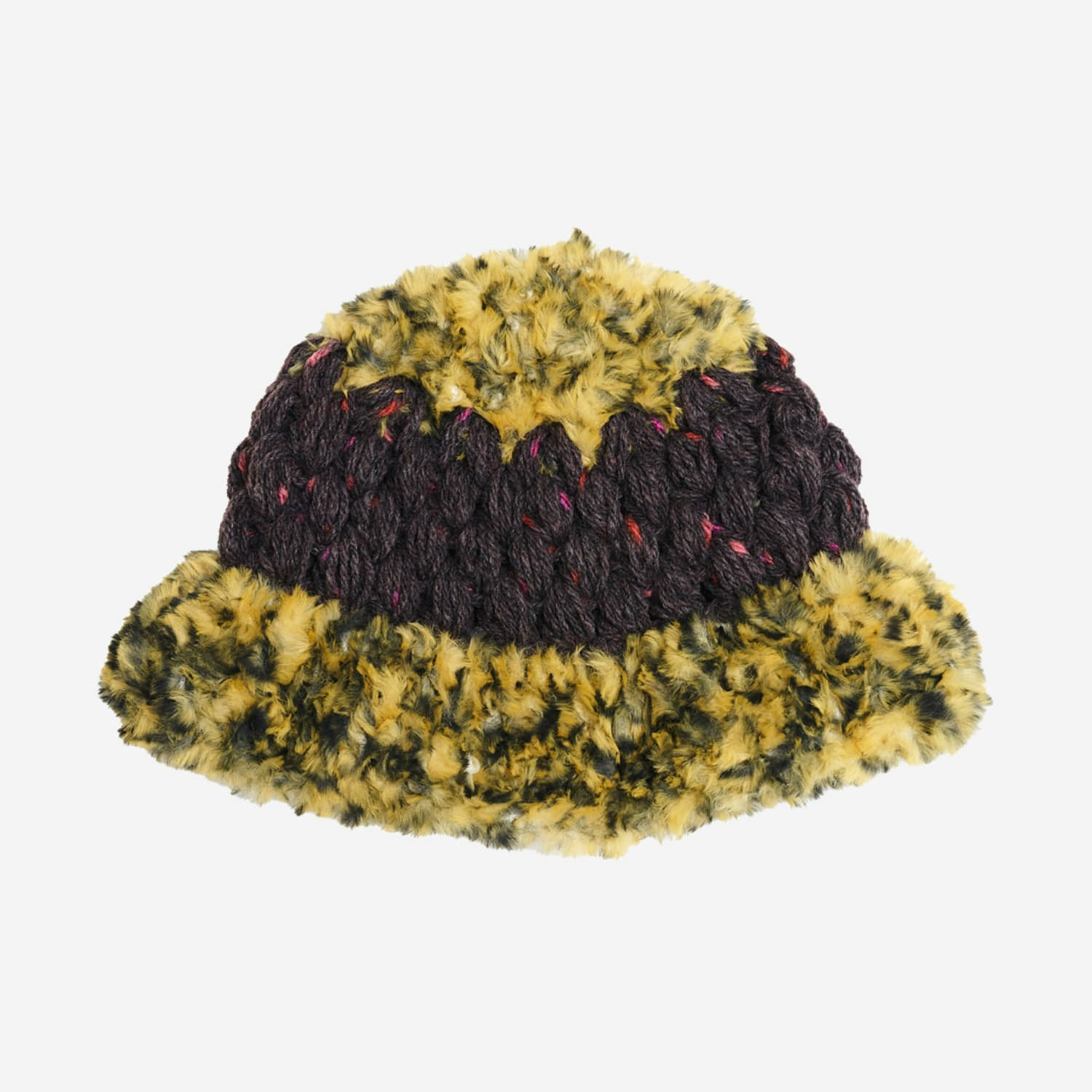 CARPETED FURRY HAT YELLOW MIX
