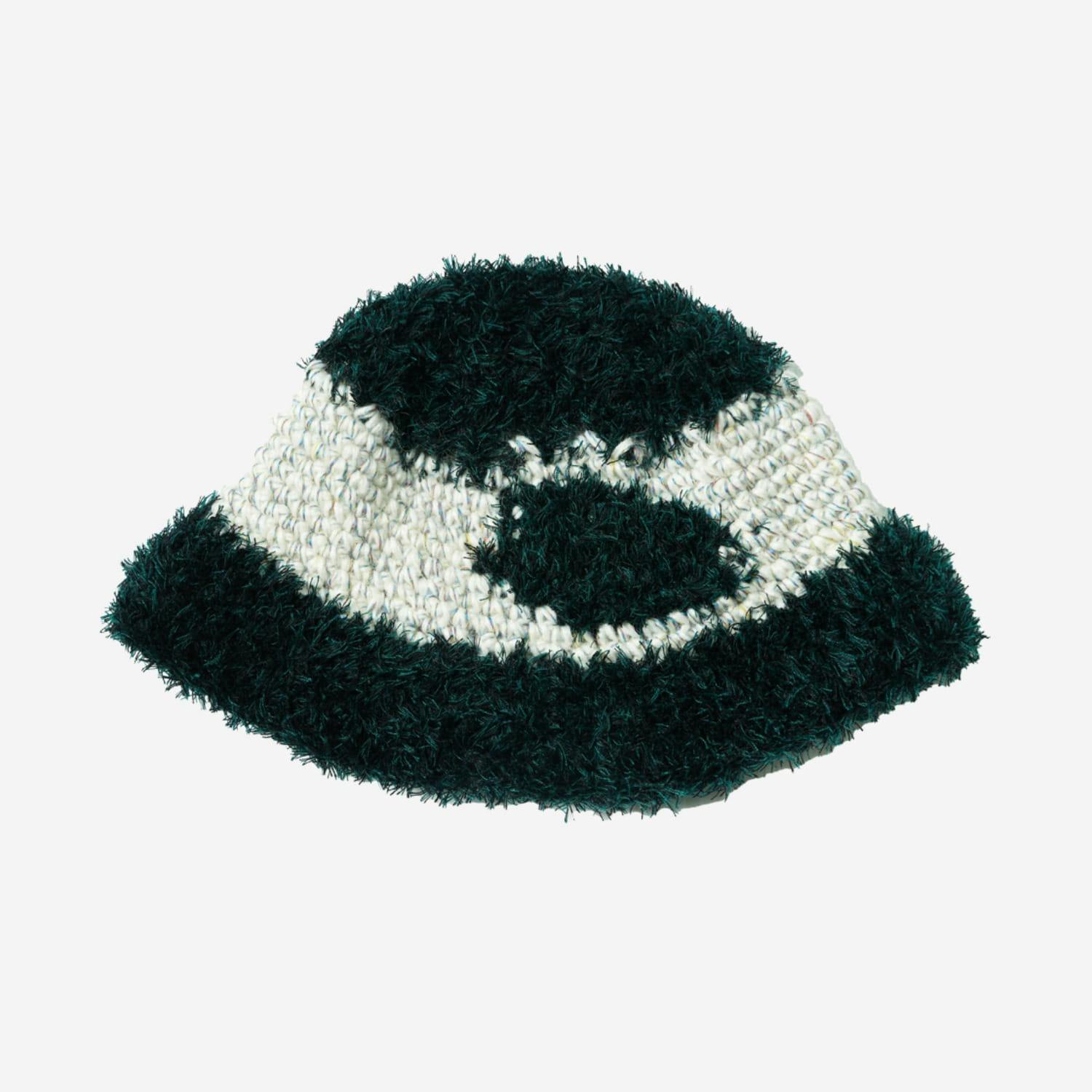 PATCHED FURRY HAT WHITE MIX