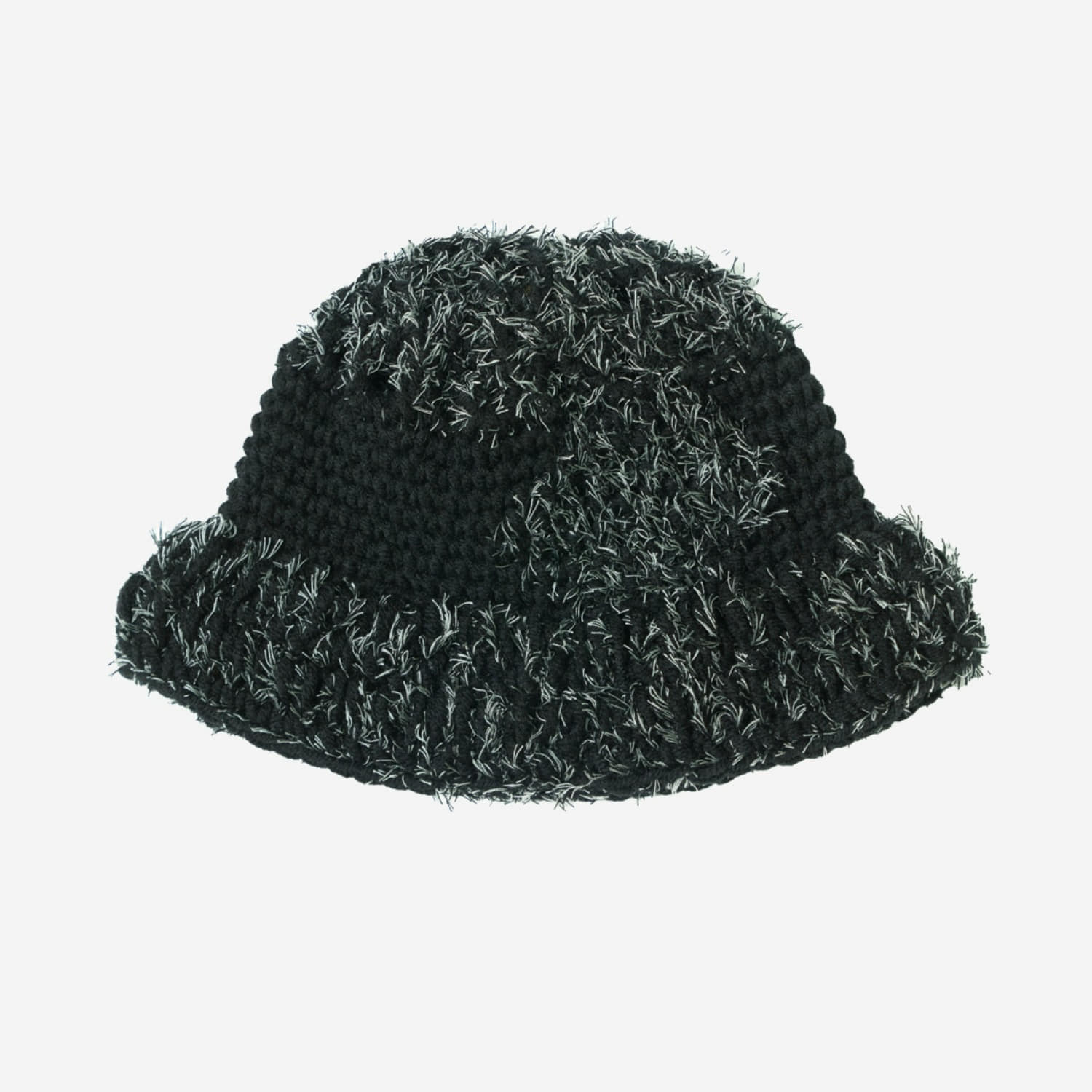 PATCHED FURRY HAT BLACK MIX